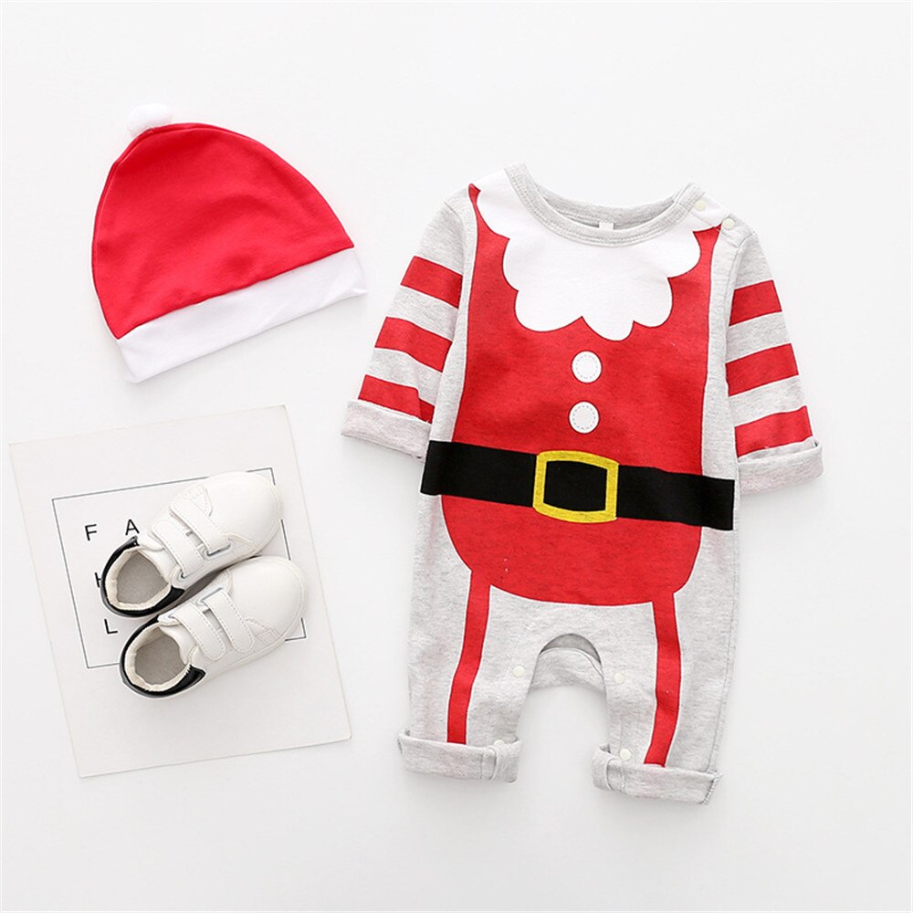 Cosplay Herfst Winter kinderen Kerst Kostuum Kerstman Elf kleding Pasgeboren Baby Jumpsuits kinderen bodysuit kostuums