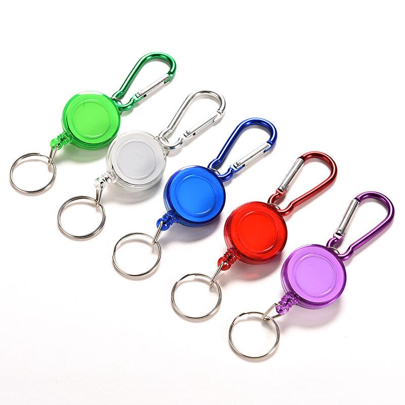 Retractable Pull Badge Reel ID Lanyard Name Tag Card Badge Holder Reels Zinc Alloy ABS Plastic Key Ring Clips