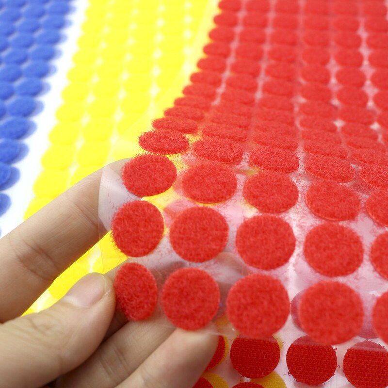 AIJJU 120 Pairs 15mm Kleur Ronde Zelfklevende Lijm Sluiting Tape Dots Sticky Terug Haak En Lus Magic sticker Dubbelzijdig