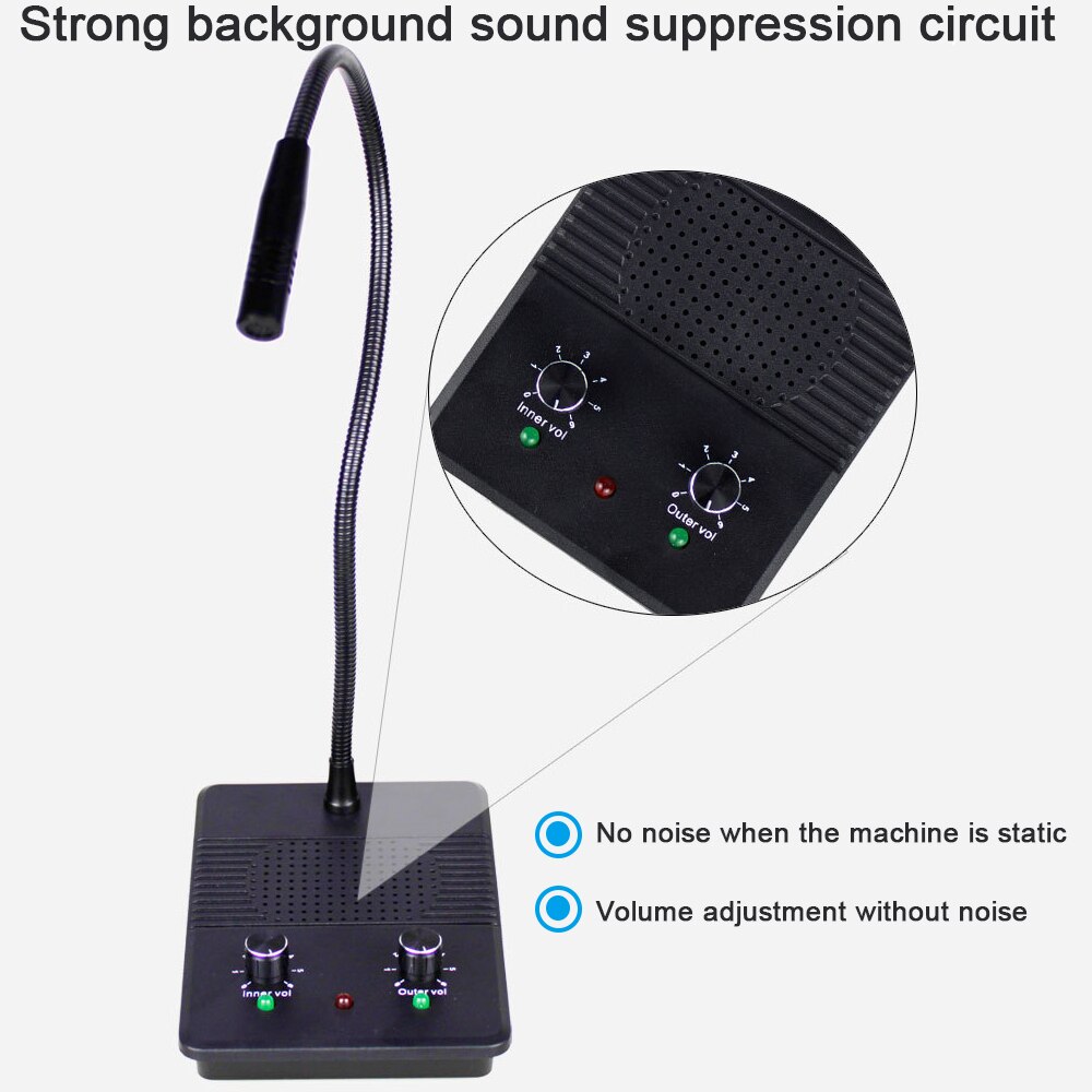 Intercomunicador de mostrador de doble vía, altavoz con Control automático, pantalla Digital a escala para banco, Hospital, tienda de oficina