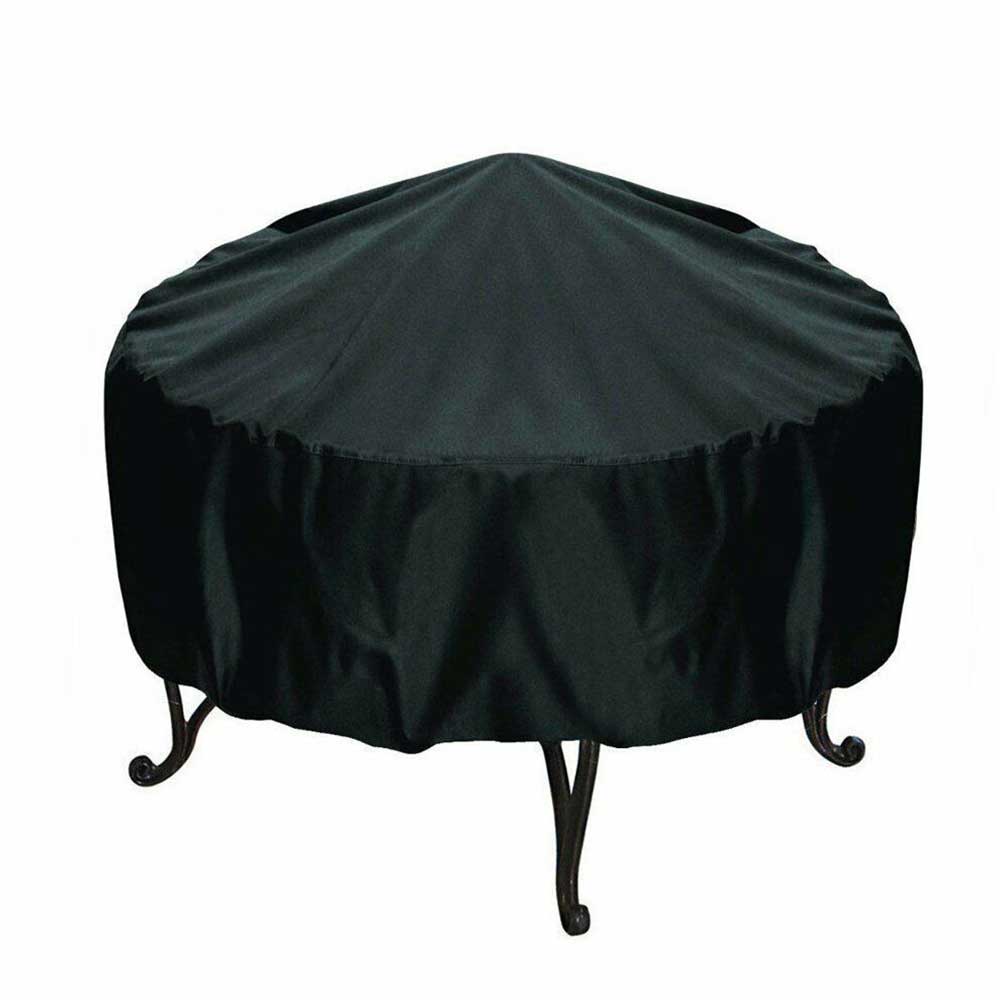 4 Sizes Waterproof Patio Fire Pit Cover Black UV Protector Grill BBQ Shelter Outdoor Garden Yard Round Canopy Furniture Covers