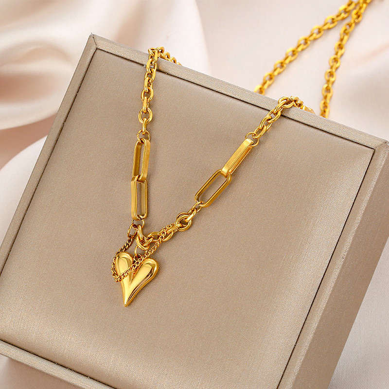 Gouden Kleur Hart Hanger Ketting Voor Vrouwen Trend Meisjes Sleutelbeen Ketting Sieraden Feestelijke