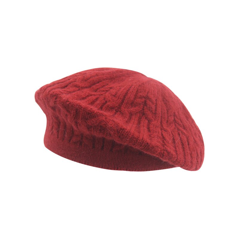 Autumn and Winter Red Beret Female Korean Version Ins Painter Hat Literary Retro Outdoor Warm Hat