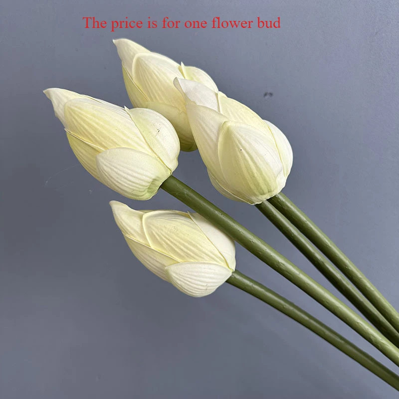 Artificial Flower EVA Lotus with Pole Lotuses Leaves Home Living Room Pastoral Style Decoration Simulation Pink White Flowers: army green