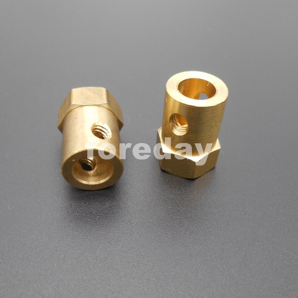 5PCS 7MM Wheel Shaft Motor Hexagonal HEX Coupling Coupler length 18mm M5 Brass + 2 spanners wrenches *FD253X5
