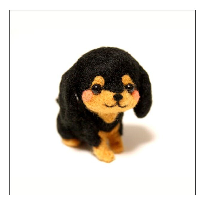 Unfinished Year sausage dog wool needlepoint kit wool felt needle felting decoration craft needlecraft DIY