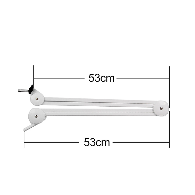 Ulanzi Microphone Boom Arm Stand Heavy Duty Adjustable Mic Suspension Boom Scissor Arm Stand for Blue Yeti Blue Snowball: 53CM White