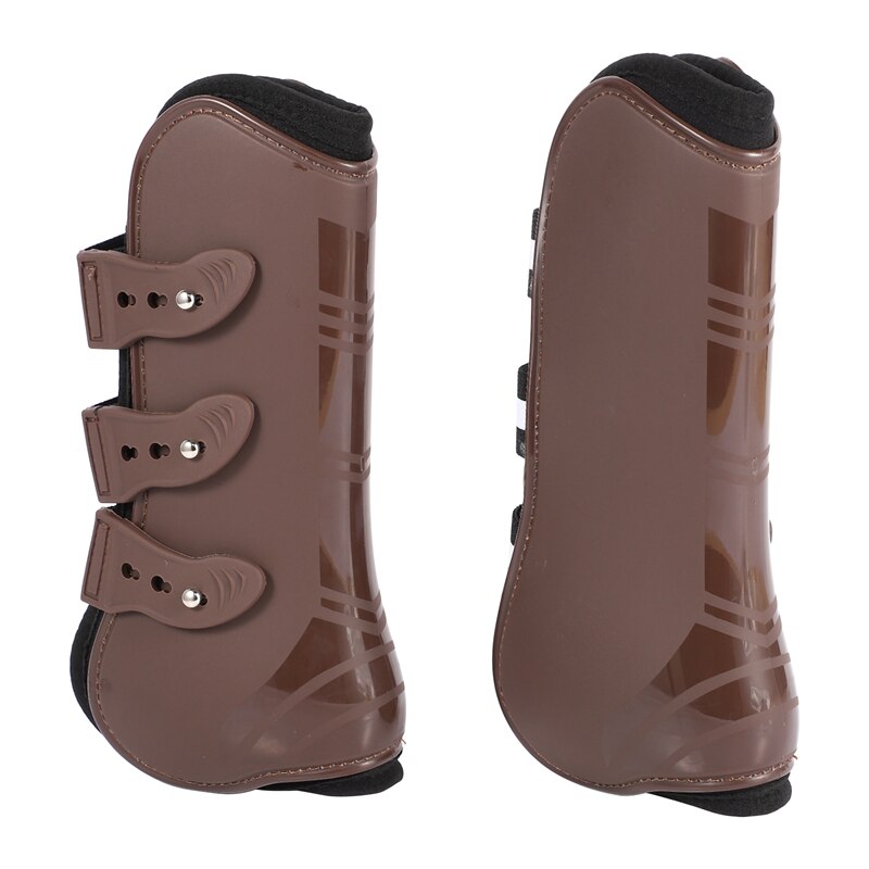Equine Front Leg Guard Adjustable Horse Leg Boots PU Plus Neoprene Horse Knee Pads Protect Horse Leg Joints for Horse