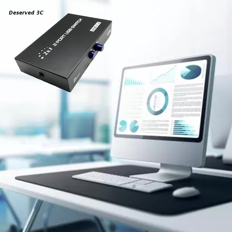 R9CB 2-Port Manual KVM Switch For Scanner Mouse Keyboard 2 Port 2X1 KVM Switcher