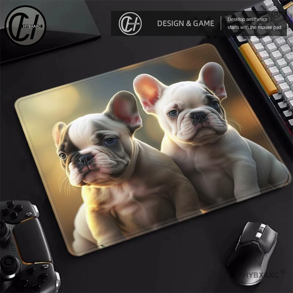 Duurzame muismatten voor mannen en vrouwen Franse Bulldog-hondmuismat Gamingtafelpad Antisliprubber 18 * 22 cm: 100X50 CM / Marineblauw