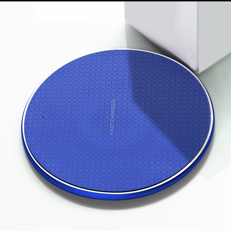 10W Qi Snelle Draadloze Oplader Opladen Pad Draadloze Snelle Opladen Dock Charger Case Power Voor Samsung Huawei Telefoon Accessoire: blue