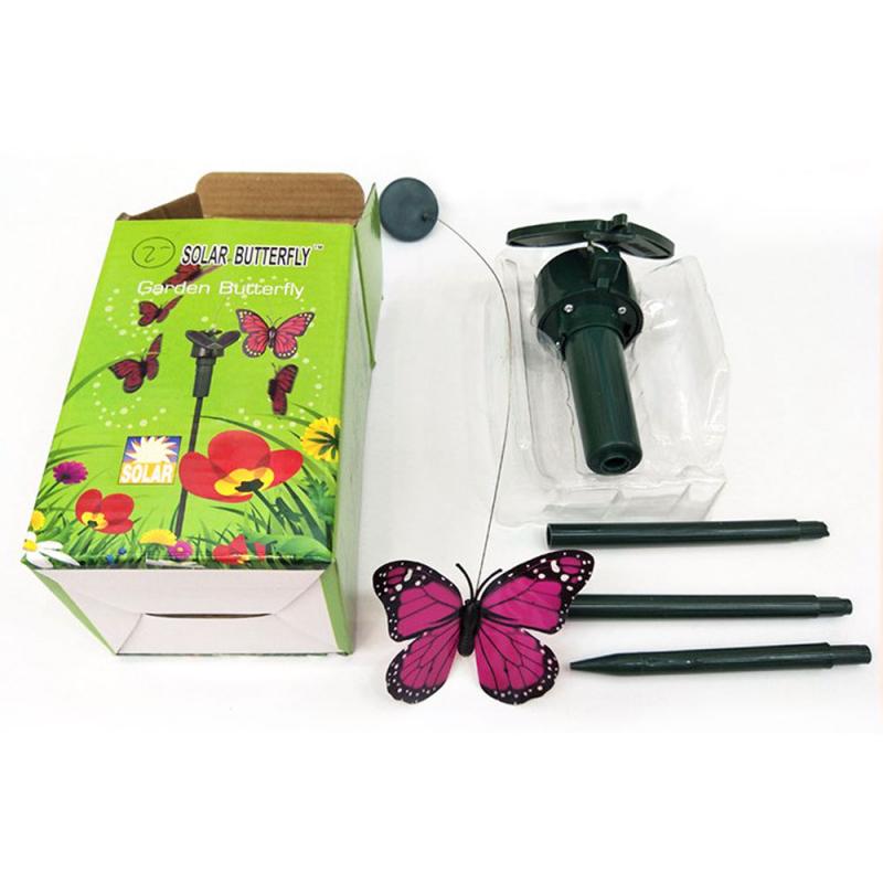 Solar Powered Flying Butterfly Bird Sunflower Yard Garden Decor Beautiful Vibration Dancing Fluttering Butterflies Hummingbird