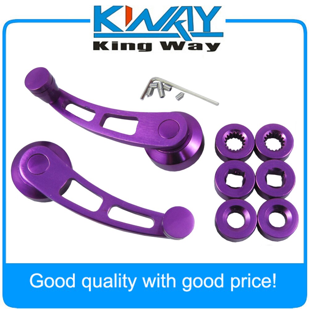 2 x 90mm Universal Aluminum Car Window Crank Winder Door Handle Kit left right Racing Style