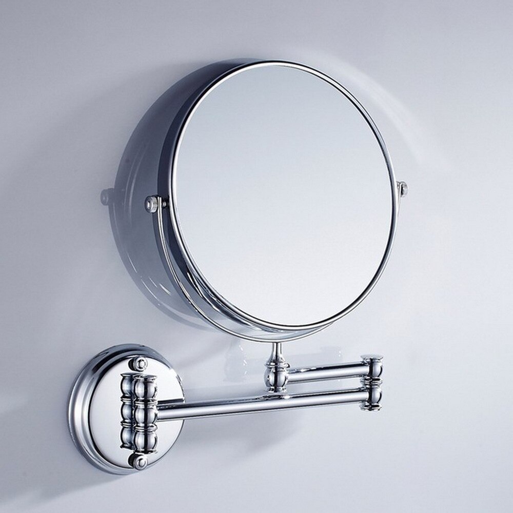 Gepolijst Chroom 8-Inch Messing Badkamer Spiegel Vouwen Wandmontage Opvouwbare Make-Up Double Side Vergroting Spiegel