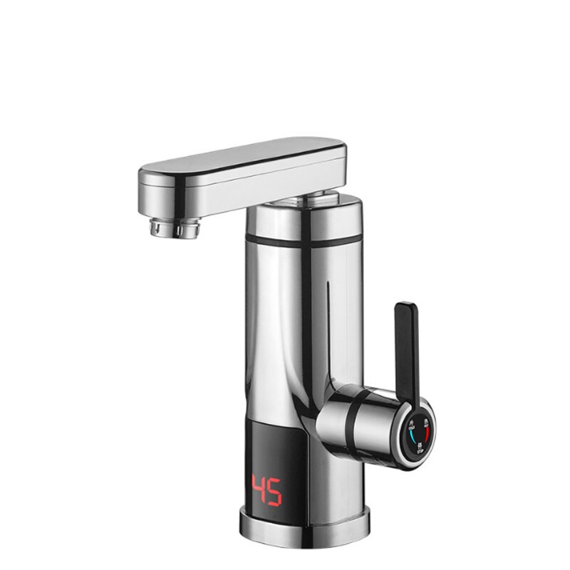 DMWD 3300W Household Electric Instant Heating Faucet Tankless water quickly heating tap Quick-heat Tap Water Heater LED display: Silver 220V