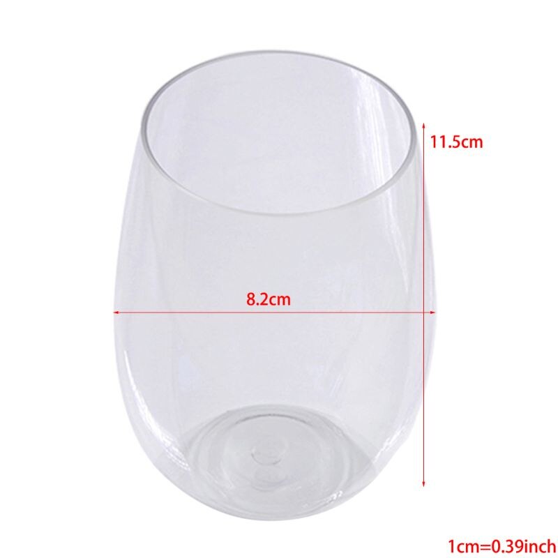 Stemless czerwone i białe kieliszki robić wina 16 uncji, niezniszczalne plastikowe kubki robić wina Tritan na wakacje, imprezę, urodziny