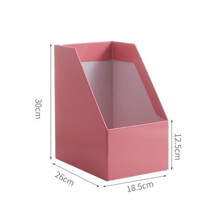 DIY Kraft Paper Magazine Rack Bookend large book stand File Holder Foldable documents organizer office storage rack with Labels: pink