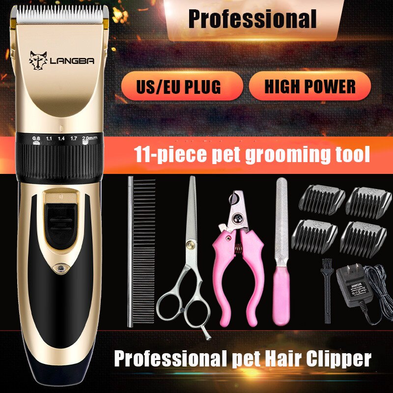 Tondeuse à poils de chat, tondeuse à poils de chien, tondeuse pour chien, machine de toilettage pour chats, tondeuse à poils d'animaux électrique, machine rechargeable et silencieuse