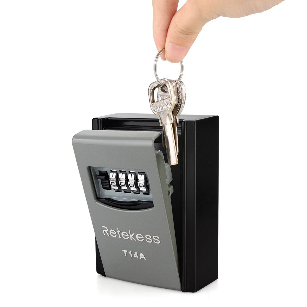 Retekess T14A Safe Key Box Wall Mounted 4 Password Keys Combination Lock Alloy Storage Store Key Storage Organizer Boxes