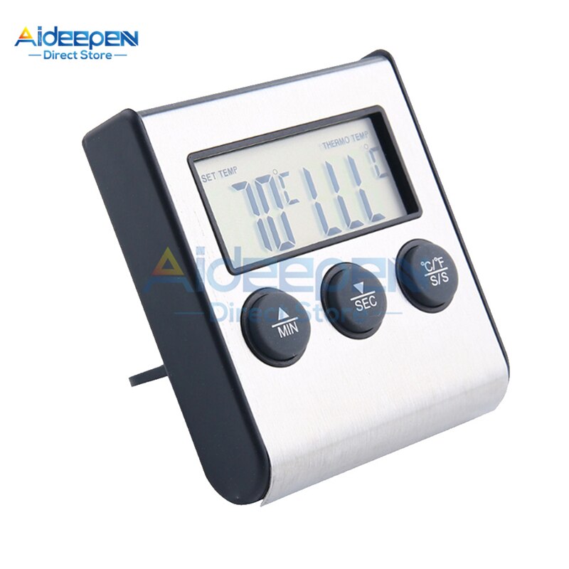LCD Digital Oven Thermometer Kitchen Food Cooking Meat BBQ Probe Thermometer With Timer Water Milk Temperature Cooking Tools