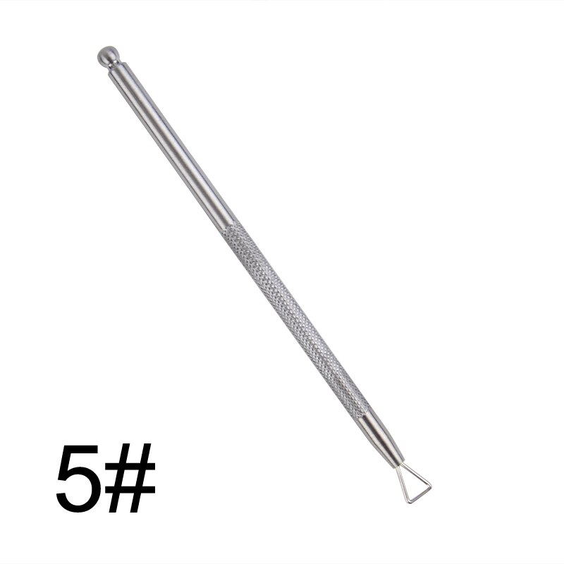 Empujador de cutículas de acero inoxidable de doble punta, removedor de empuje de piel muerta para pedicura, manicura, herramienta de cuidado de uñas, 1 pieza: 05