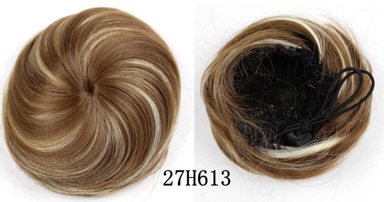 Vreugde &amp; Beauty 16 Kleur Krullend Chignon Hittebestendige Synthetische Clip In Hair Extensions Diameter 12 Cm Voor Vrouwen: 27h61H