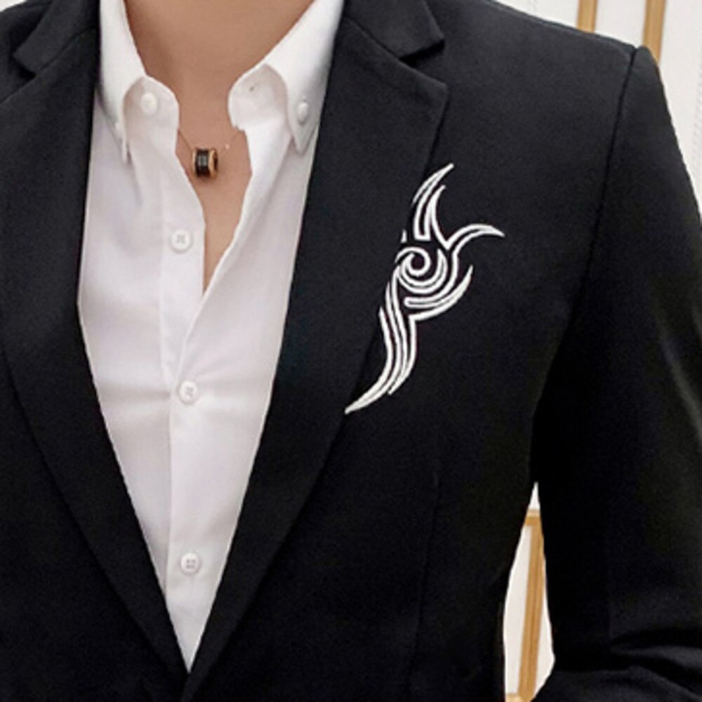 Borduren Mannen Blazer Trouwjurk Pak Jassen Casual Blazers Stage Party Kleding Slim Fit Pakken Jas