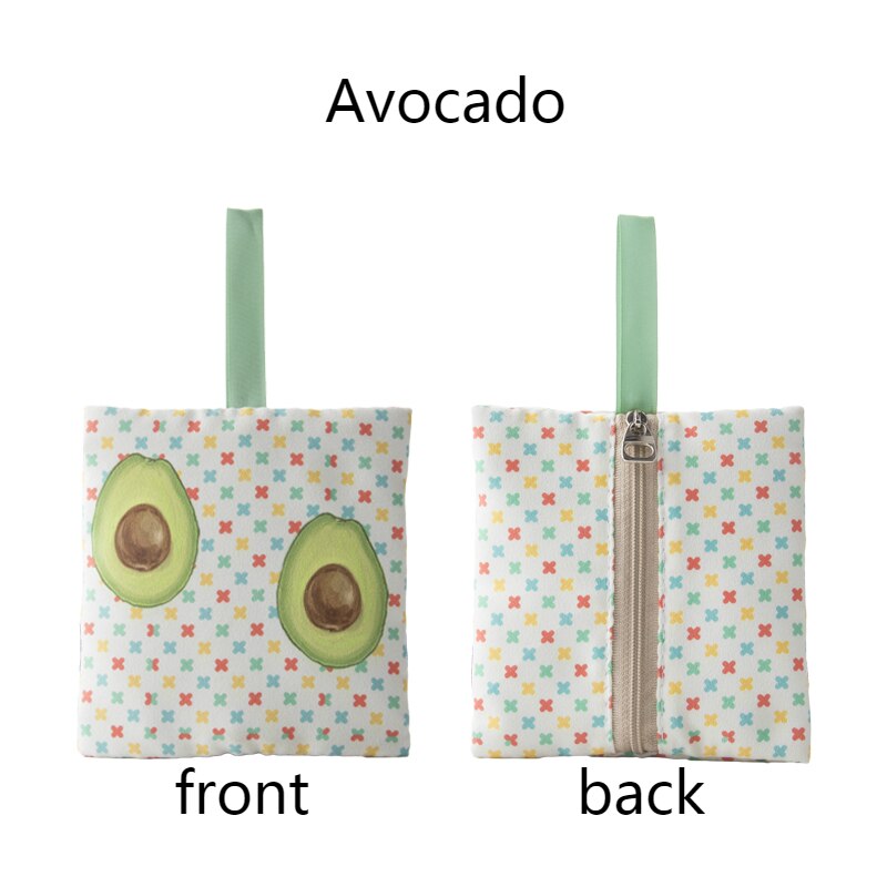 Porte-clés fille japon style coréen belle fruits motif portefeuilles clé pièce sac mignon carte sac à main: Avocado