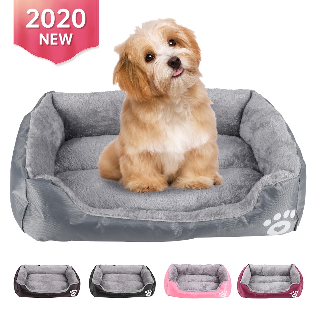 Huisdierbed voor Grote Honden & Katten - Waterdicht Koraal Fleece Nest - Warm Vier Seizoenen Puppy Kussen