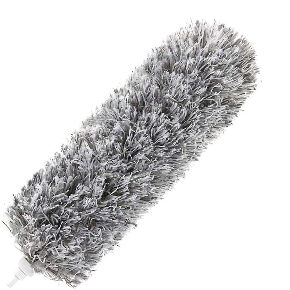 Ekstra lang mikrofiber støvsuger med teleskopisk forlængerstang og bøjeligt vaskbart hoved, fnugfri støvsuger til rengøringsværktøj til hjemmet: Hvid