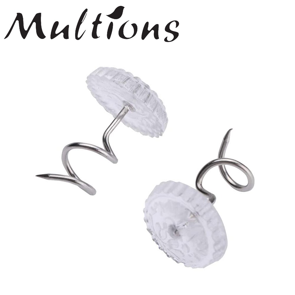 20Pcs Upholstery Twist Pins Clear Heads Slipcover Fasteners Pins Bedskirt Sofa Stainless Steel Fixes Pins DIY Craft Tools