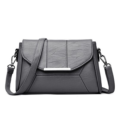 Women Messenger Bags ladies Crossbody Bags For Girls Pu Leather Handbags Women Shoulder Bags Solid: Gray