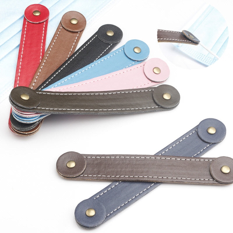 Chzimade 5Pcs Pu Leer Oor Protectors Haak Uitbreiding Strap Gesp 12.5X2Cm Voor Masker Dragen Release Pijn oor Grips Clips Haken