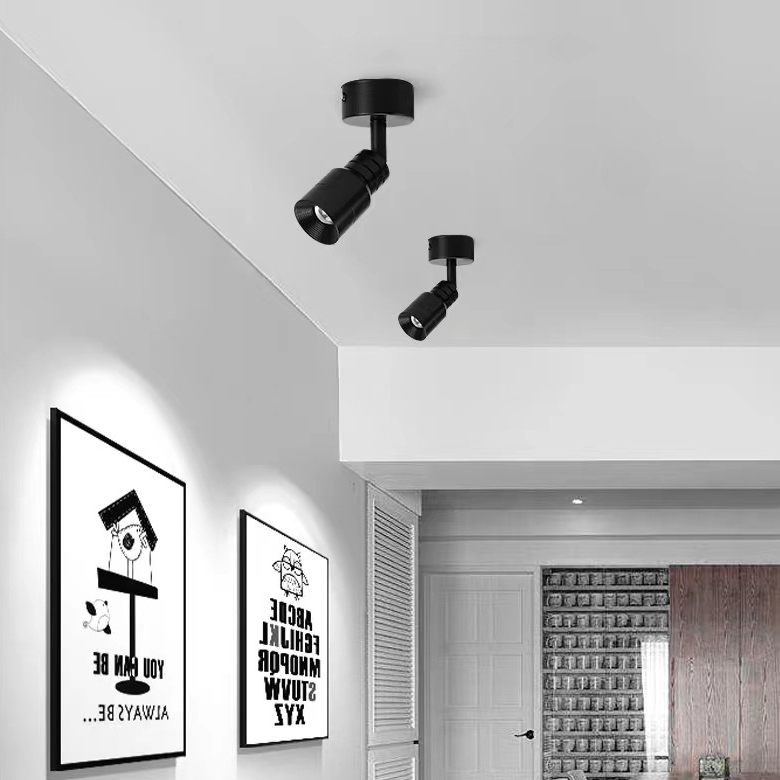 Verstelbaar 5 ° ~60 ° Smalle stralingshoek Zwart Wit LED-focus Opbouw plafondspots 7W zoombare spots met zoom