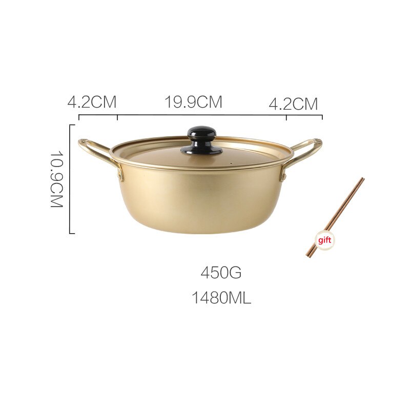 Koreaanse Stijl Instant Noodle/Soeppan Huishouden Inductie Fornuis Kleine Aluminium Pan Creatieve Keukengerei Soep/Rijst Kom: 18CM