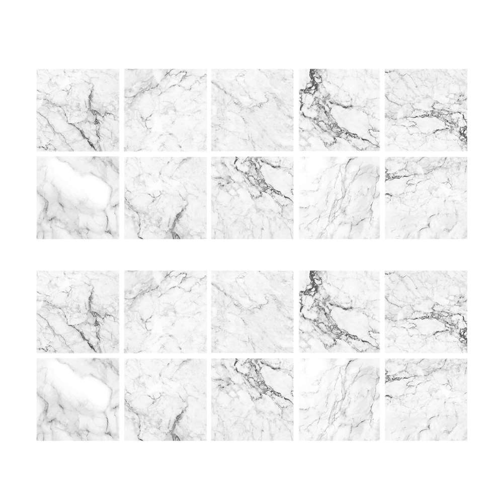 20 st vattentät vit marmor kakel väggklistermärke itchen badrum inredning vägg klistermärken stick kakel panel dekor