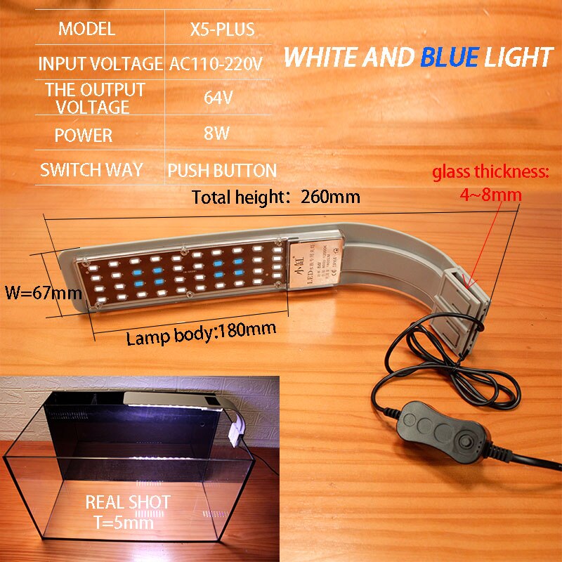 Finether-luz de acuario LED, iluminación para plantas, superfino, 24 peceras brillantes, acuario, agua interior, jardín, plantas domésticas: X9