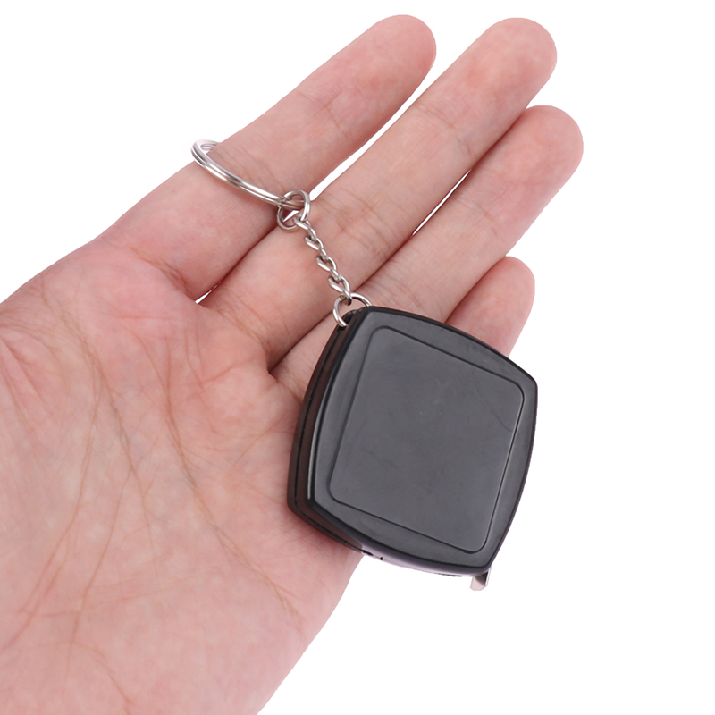 Vierkante 2M Meetlint Intrekbaar Kleine Stalen Liniaal Sleutelhanger Mini Staal Automatisch Telescopisch Meetlint: Army Green