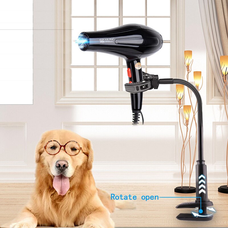 Pet Hair Dryer Stand Fixed Bracket 360 Degree Rotating Freely Retractable Rack Convenient Free Hands Care Accessories For Dog