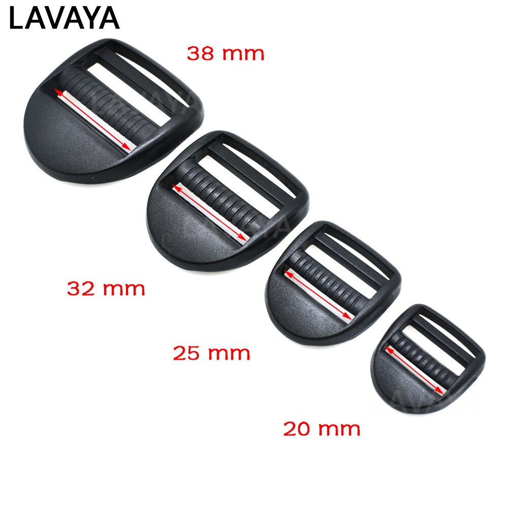 2 pz Scaletta di Plastica di Blocco Tri-Scivola Cursore Regolabile Fibbie per Zaini Cinghie di scarpe Borsa Gatto Collare di canna di DIY accessori