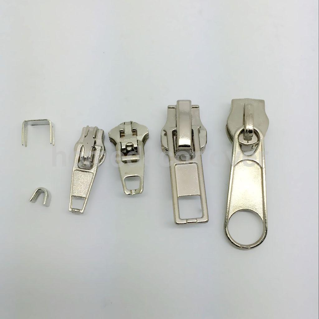 Kit de reparación de cremalleras, set de 22 piezas con tope de cabeza y cremallera