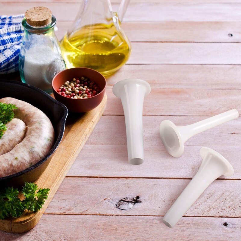 9 stk plastpølsehorn rør trakter pølse verktøy til størrelsen 5 kjøttkvern matkvernen 1.5cm,1.9cm,2.3cm