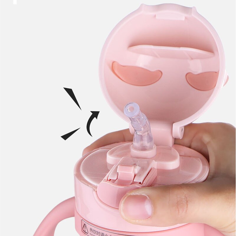 270ml søte baby matekopper med sugerør bpa gratis bærbar tåteflaske lekkasjesikker med håndtak treningsflaske til låve bebe copos