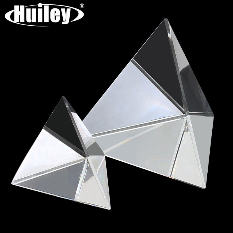 80mm Triangular Prism Optical Glass Tetrahedral Prism Scientific Experiment Tools Desktop Decorations Physics Refracted Rainbow