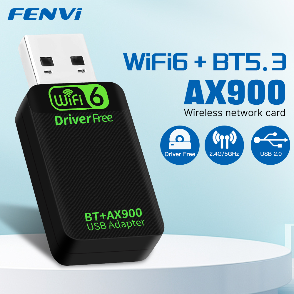 FENVI AX900 WiFi6 USB Adapter Bluetooth 5.3 Dual Band 2.4G&5GHz 2in1 Dongle USB Wireless Network Wlan Receiver DRIVER FREE Win10: Default Title