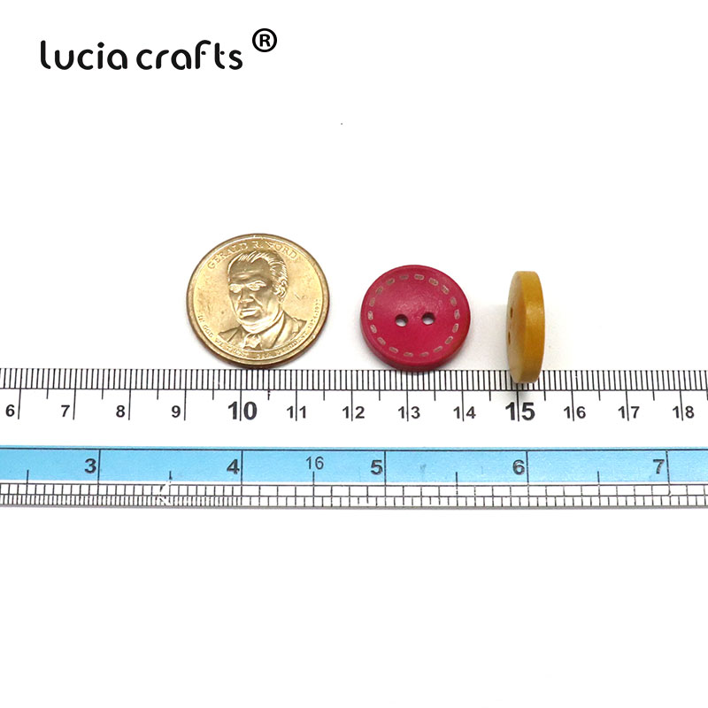 Lucia crafts 20mm Wooden Button 2-Holes Round Shape Sewing Buttons For Garment Apparel DIY Scrapbooking Accessories E0107