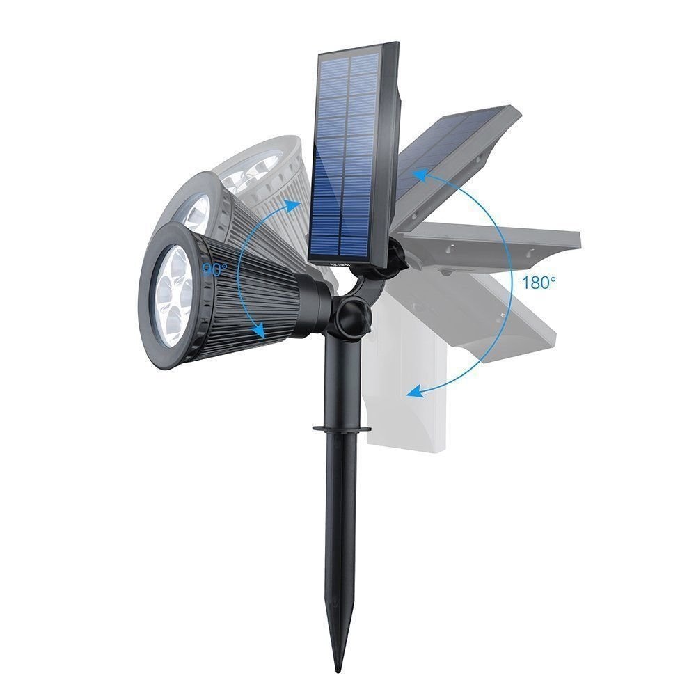 T-SUNRISE Outdoor Verlichting 4 Led Zonne-energie Licht Verstelbare Led Solar Landschap Lamp Voor Tuin Rgb Kleur