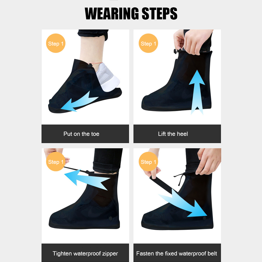 Rutschfeste wasserdichte überschuhe wasserdicht wiederverwendbar motorrad fahrrad fahrradstiefel regenschuhe überschuhe mittelrohr unisex