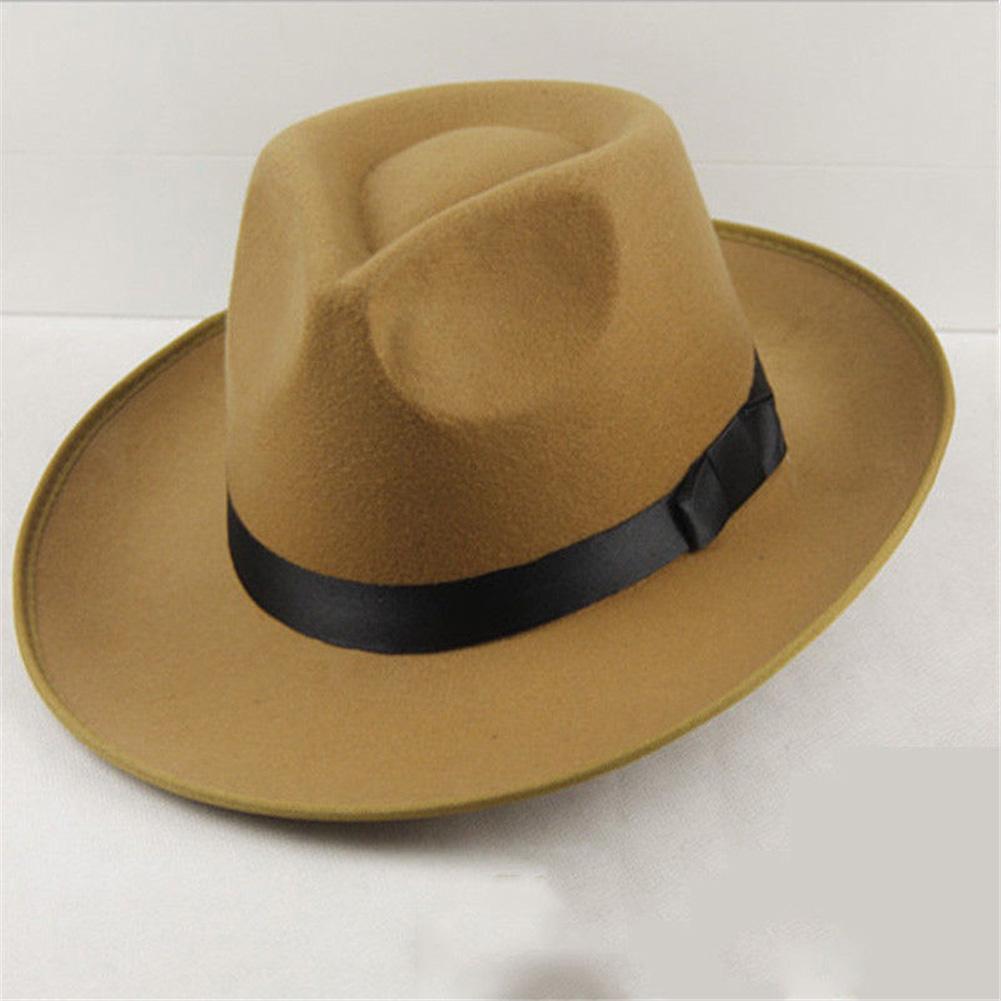 Summer Hat Sun Visor Men Women Hard Felt Wide Brim Fedora Panama Hat Autumn Vintage Cap