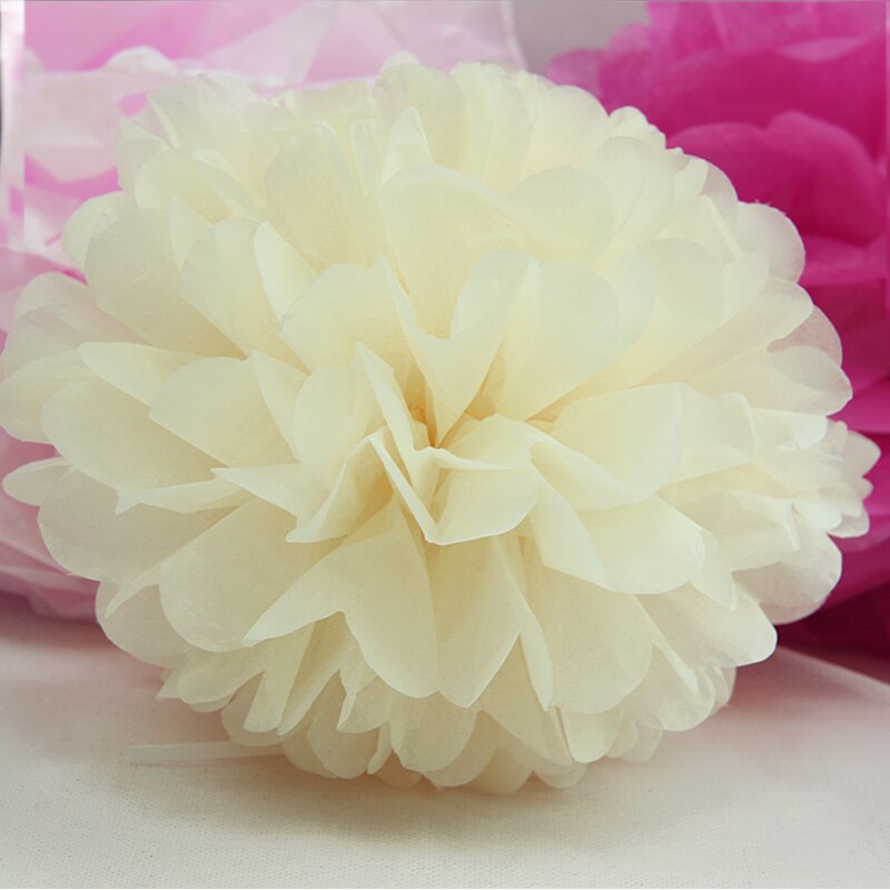 10cm 4inch Tissue Paper Flower Balls for Wedding Baby Shower Birthday Party Decoration Home Garden Decor Paper Pom Poms Pompoms: Beige